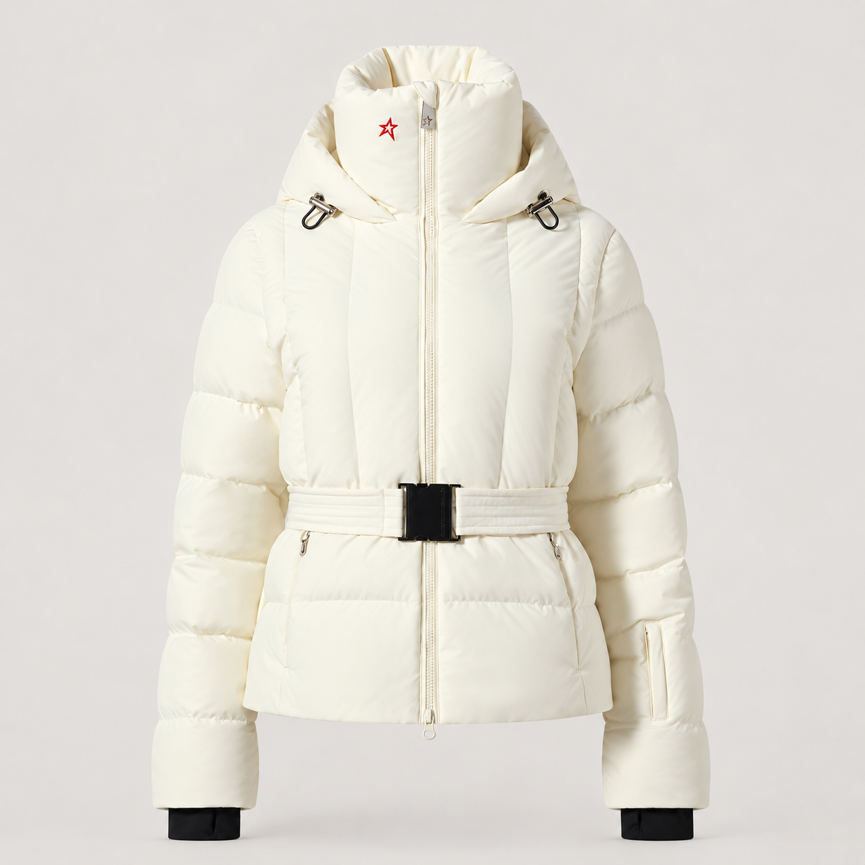 Perfect Moment women’s Waisted Classic Ski Jacket in Snow White – product front view