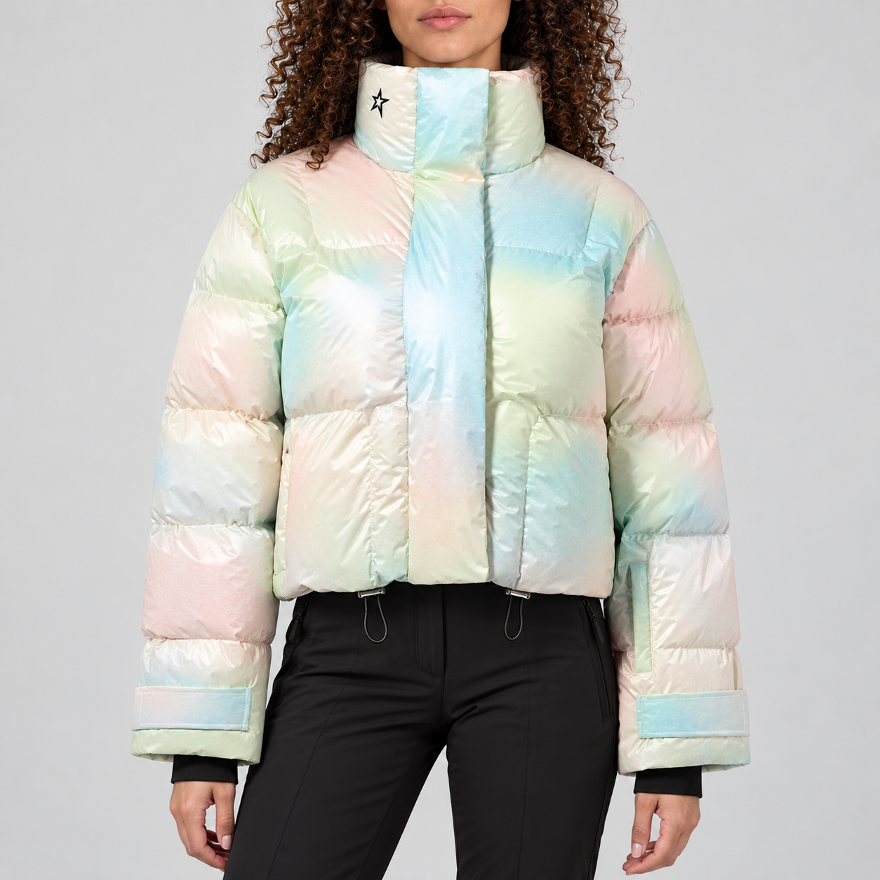 Perfect Moment women’s Astralis Ski Jacket in Pastel Powder – model front view