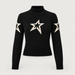 Perfect Moment women’s Cable Sweater in Black – front product view