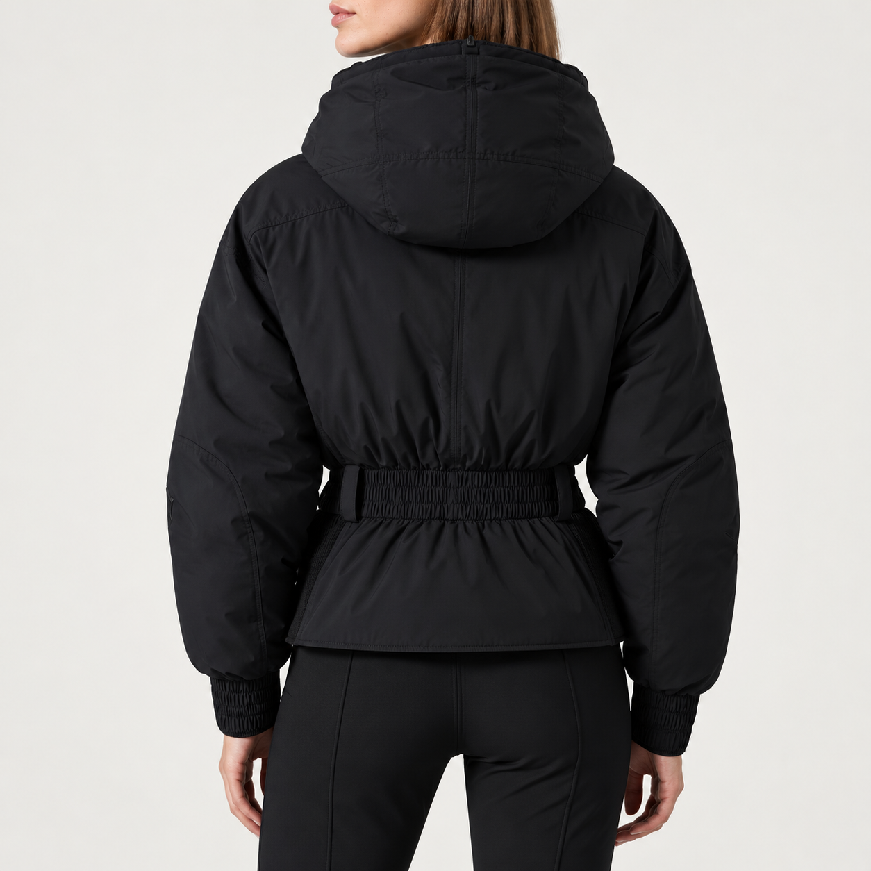 Perfect Moment women’s Celeste Ski Jacket in Black – model back view