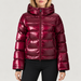 Perfect Moment women’s Polar Flare Shine Ski Jacket in wine – model front view