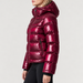 Perfect Moment women’s Polar Flare Shine Ski Jacket in wine – model side view