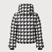 Perfect Moment women’s Polar Flare III Ski Jacket in Black and White Houndstooth – back product view