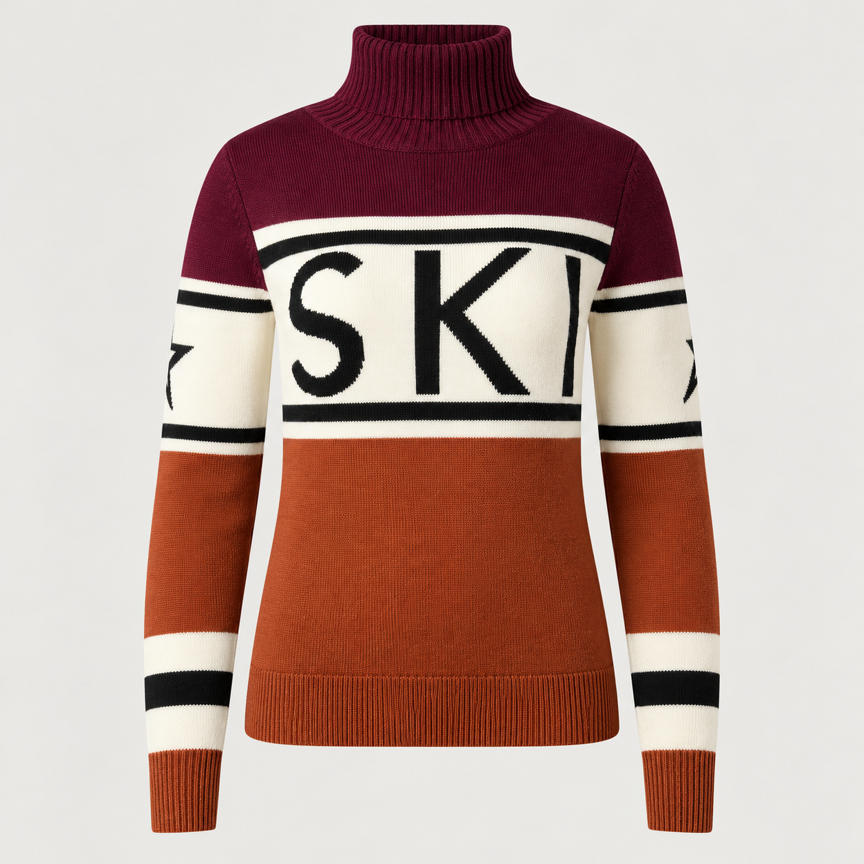 Perfect Moment women’s Schild Sweater in Autumn/Wine – product front view