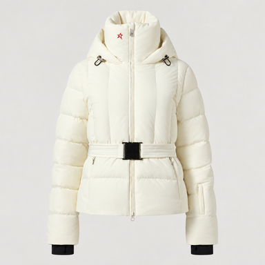 Perfect Moment women’s Waisted Classic Ski Jacket in Snow White – front product view