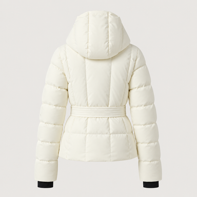 Perfect Moment women’s Waisted Classic Ski Jacket in Snow White – back product view