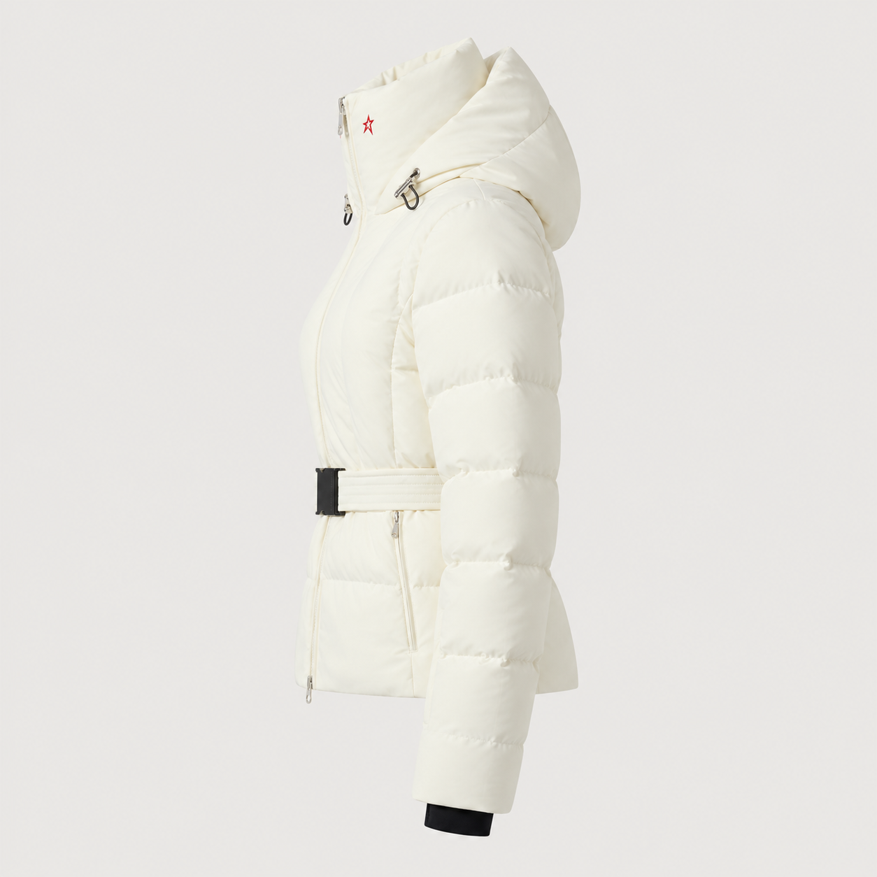 Perfect Moment women’s Waisted Classic Ski Jacket in Snow White – side product view