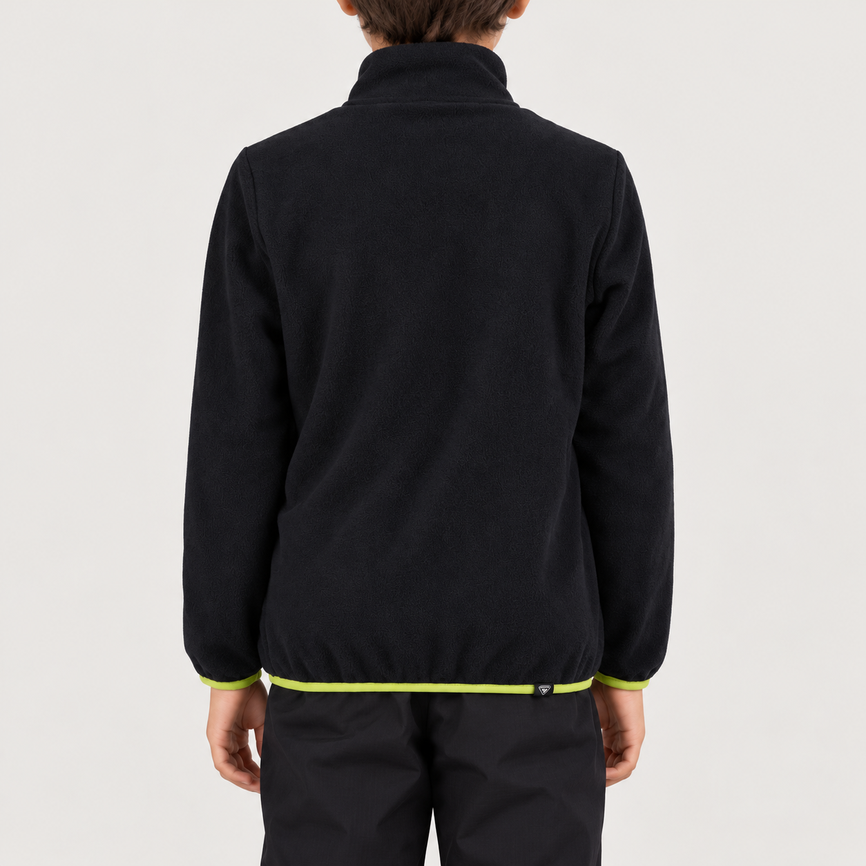 Rossignol Polar Junior Fleece in BLACK — 04 model back view