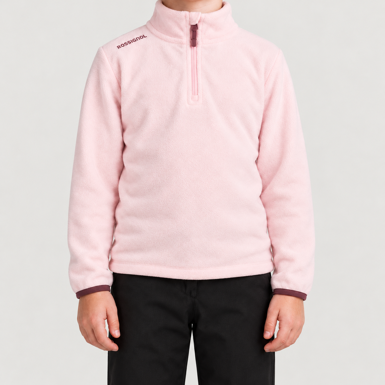 Rossignol Polar Junior Fleece in PALE LILAC — 03 model front view