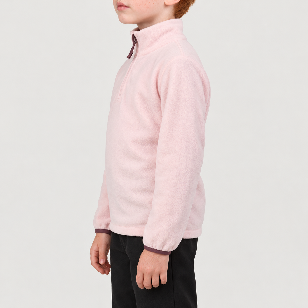 Rossignol Polar Junior Fleece in PALE LILAC — 05 model side view
