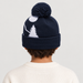 Rossignol Pompon Graphic Junior Beanie in DARK NAVY — 04 kids back view