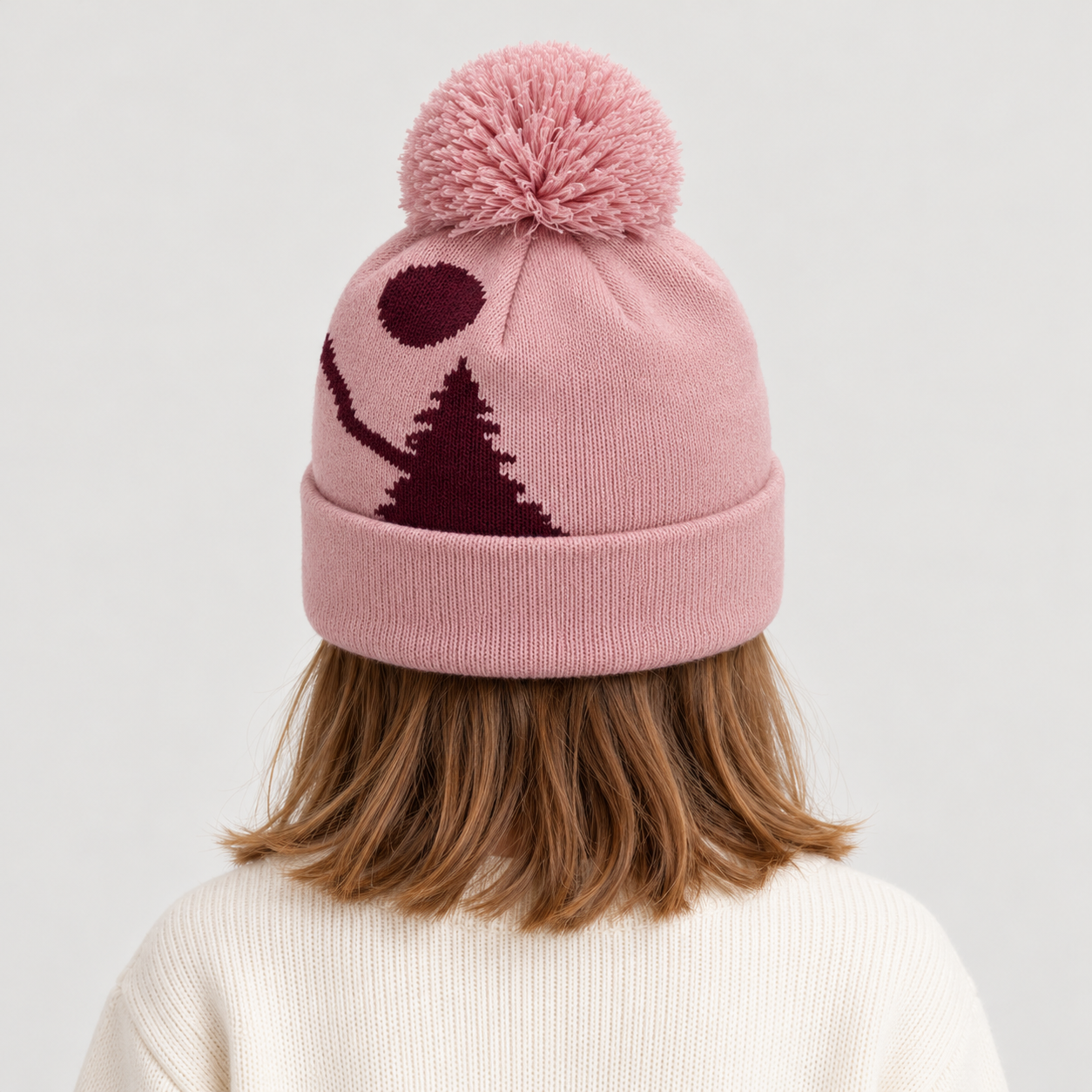 Rossignol Pompon Graphic Junior Beanie in PALE LILAC — 04 kids back view