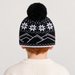 Rossignol Pompon Junior Beanie in BLACK — 04 kids back view