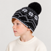 Rossignol Pompon Junior Beanie in BLACK — 05 kids side view