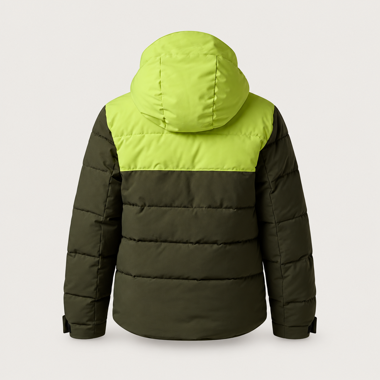 Rossignol Quilted Junior Ski Jacket in OLIVE SHADOW — 02 back view