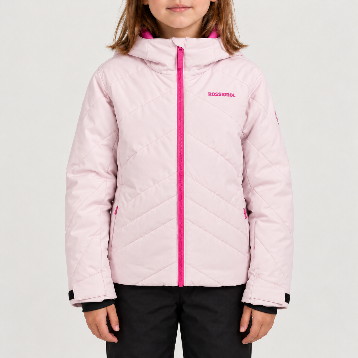 Rossignol Staci Junior Ski Jacket in Pale Lilac — 03 model front view