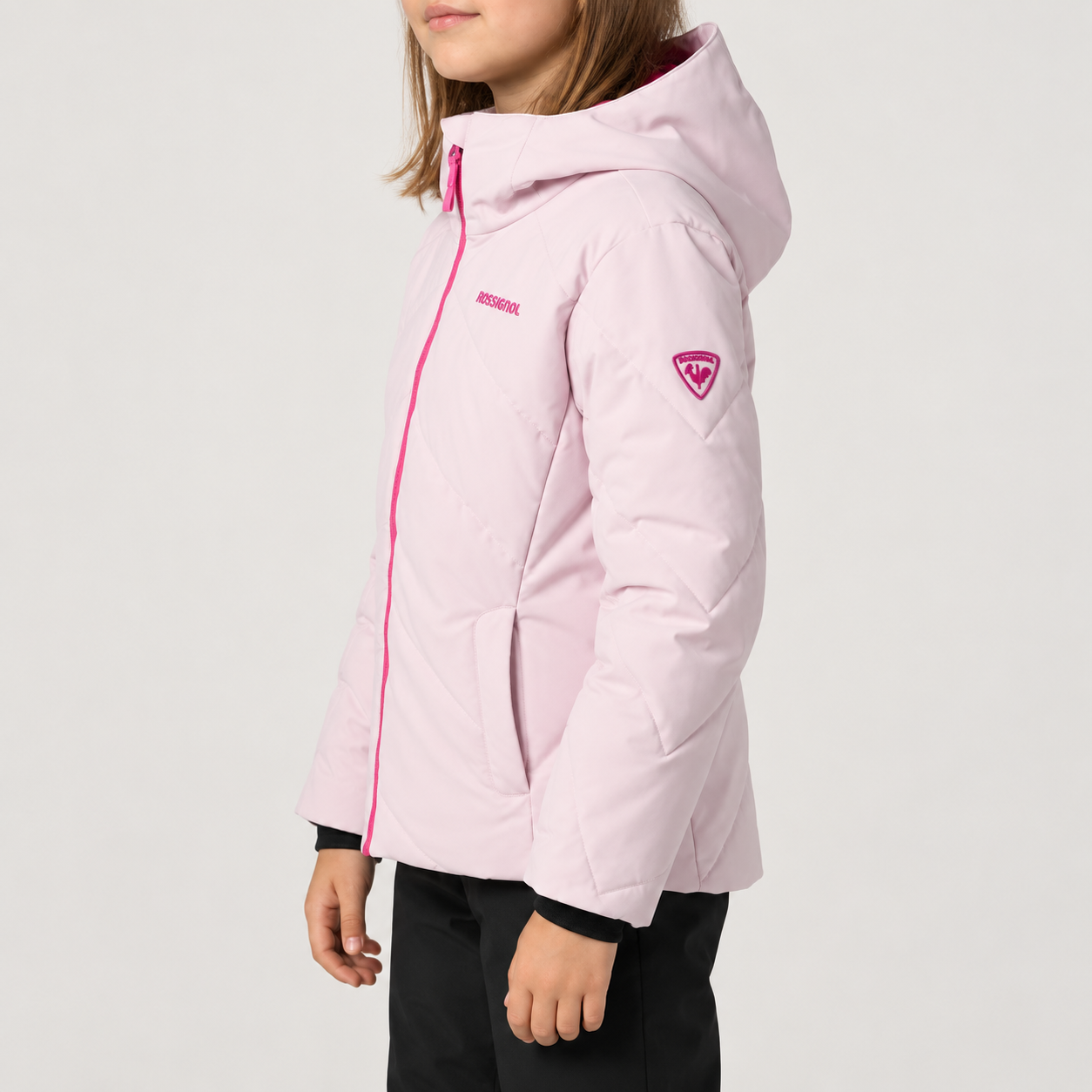 Rossignol Staci Junior Ski Jacket in Pale Lilac — 05 model side view
