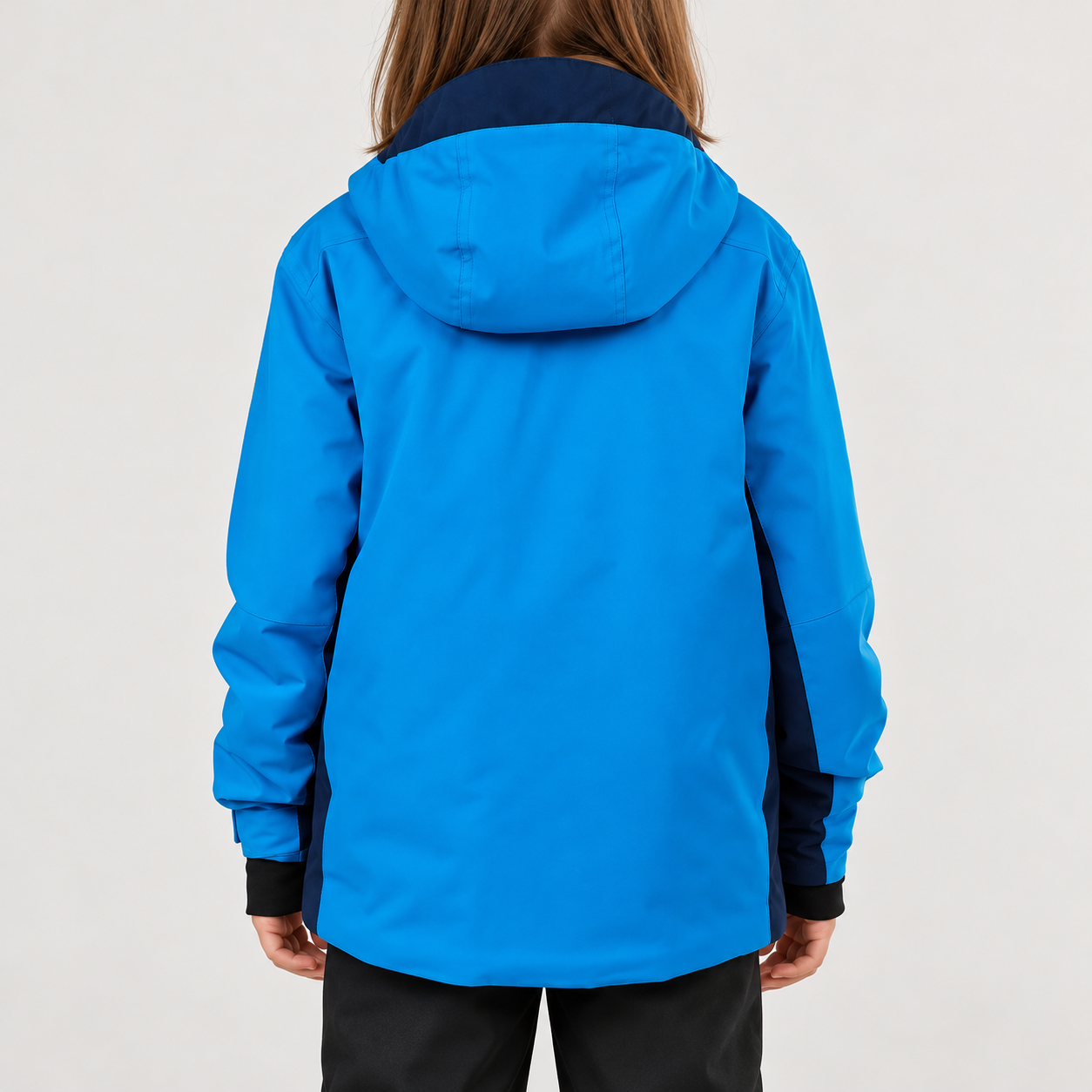 Rossignol Strawpile Junior Ski Jacket in Blazing Blue — 04 model back view