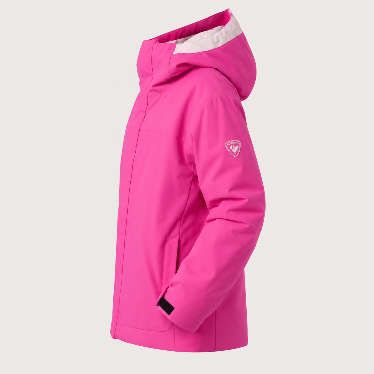 Rossignol Strawpile Junior Ski Jacket in Electric Fuchsia — 06 side view