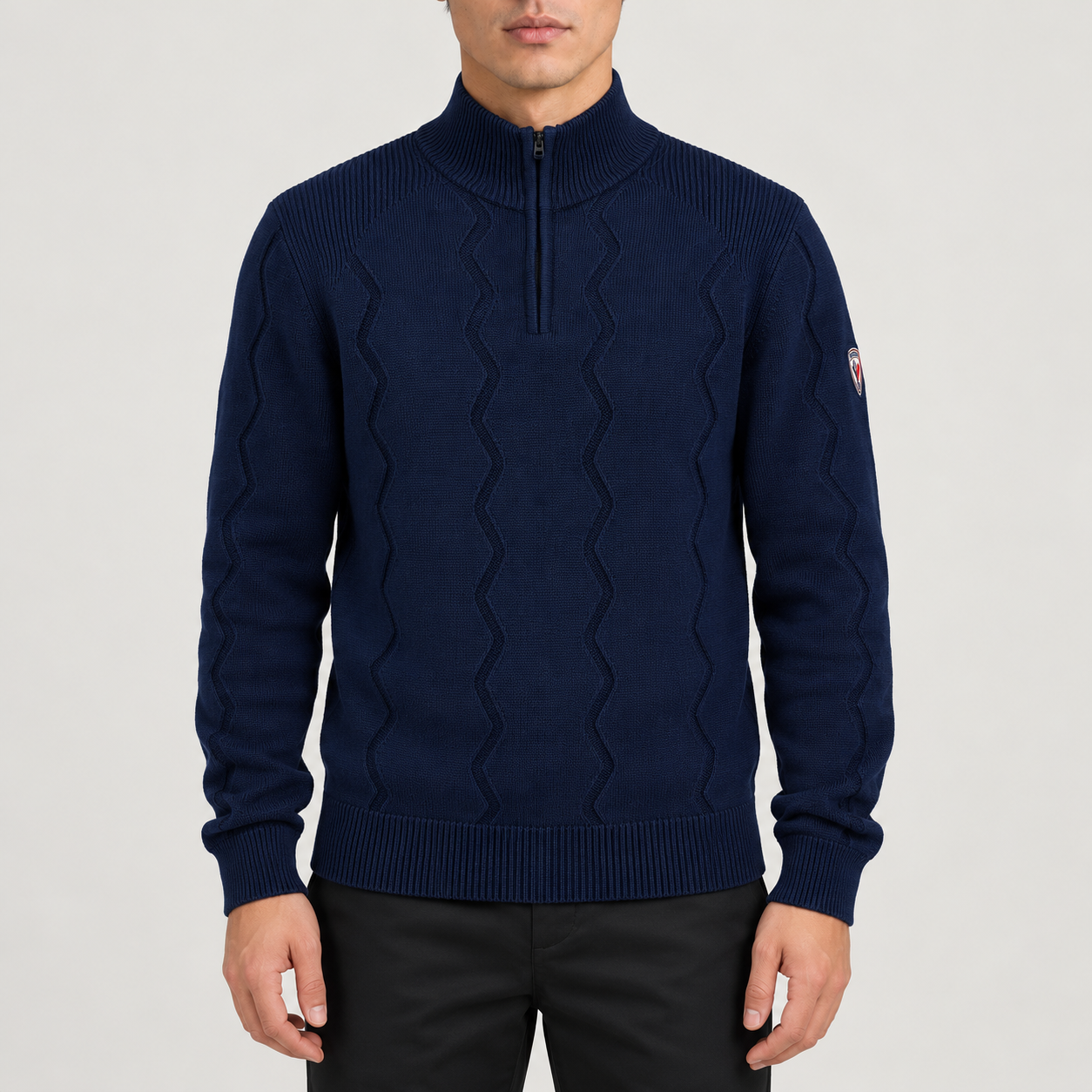 Rossignol Corbyr Half Zip Sweater in DARK NAVY — 03 model front view
