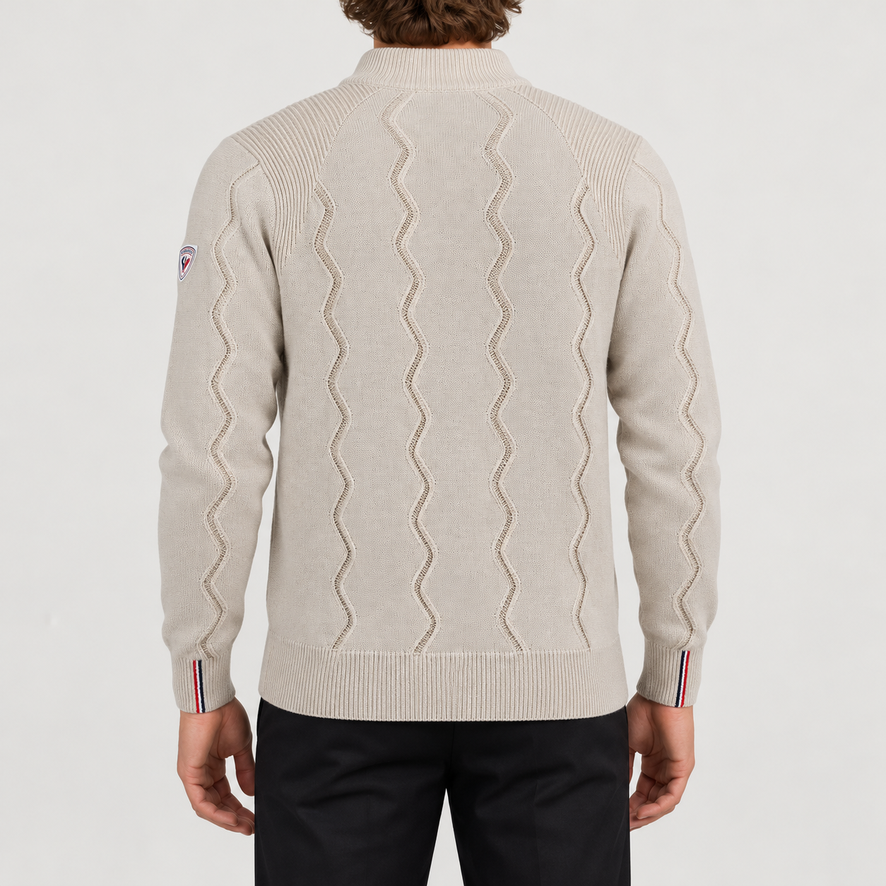 Rossignol Corbyr Half Zip Sweater in SILVER CLOUD — 04 model back view