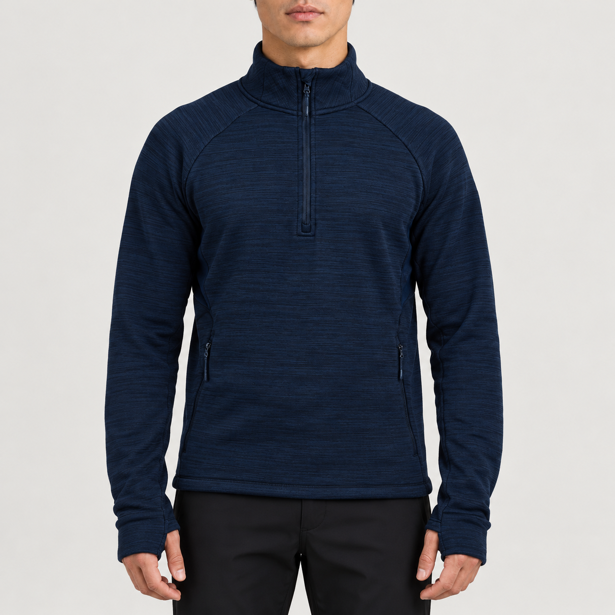 Rossignol Half Zip Fleece in DARK NAVY — 03 model front view