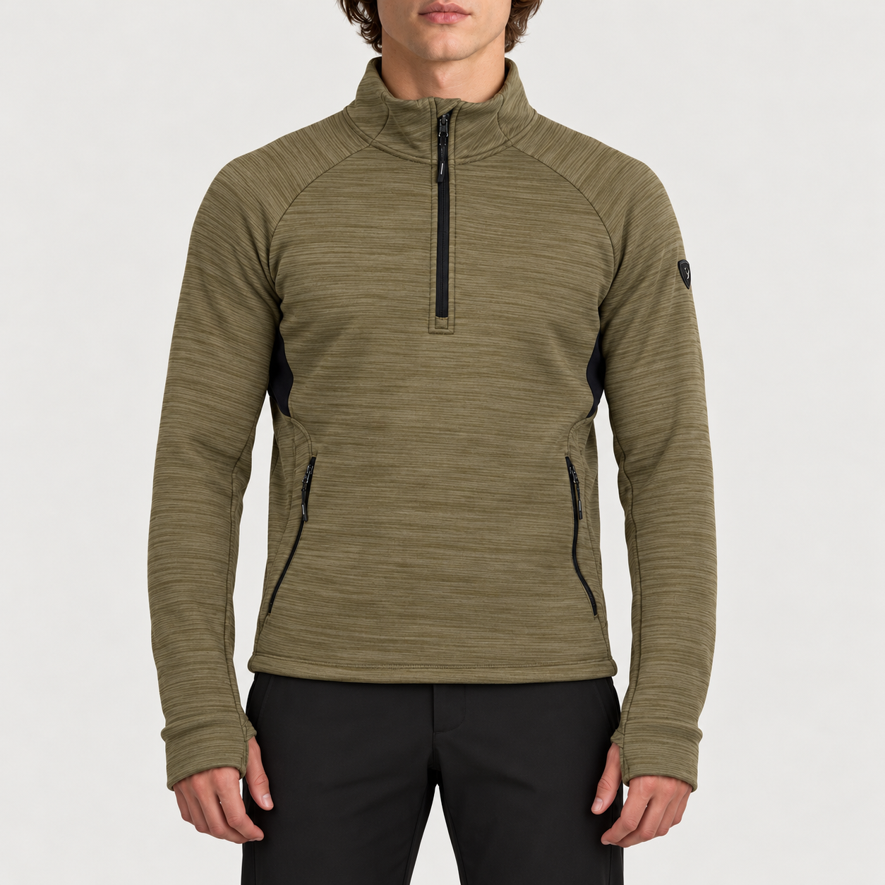 Rossignol Half Zip Fleece in VETIVER — 03 model front view