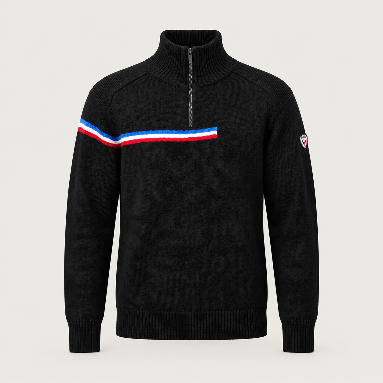 Rossignol Odysseus Half Zip Sweater in BLACK — 01 front view