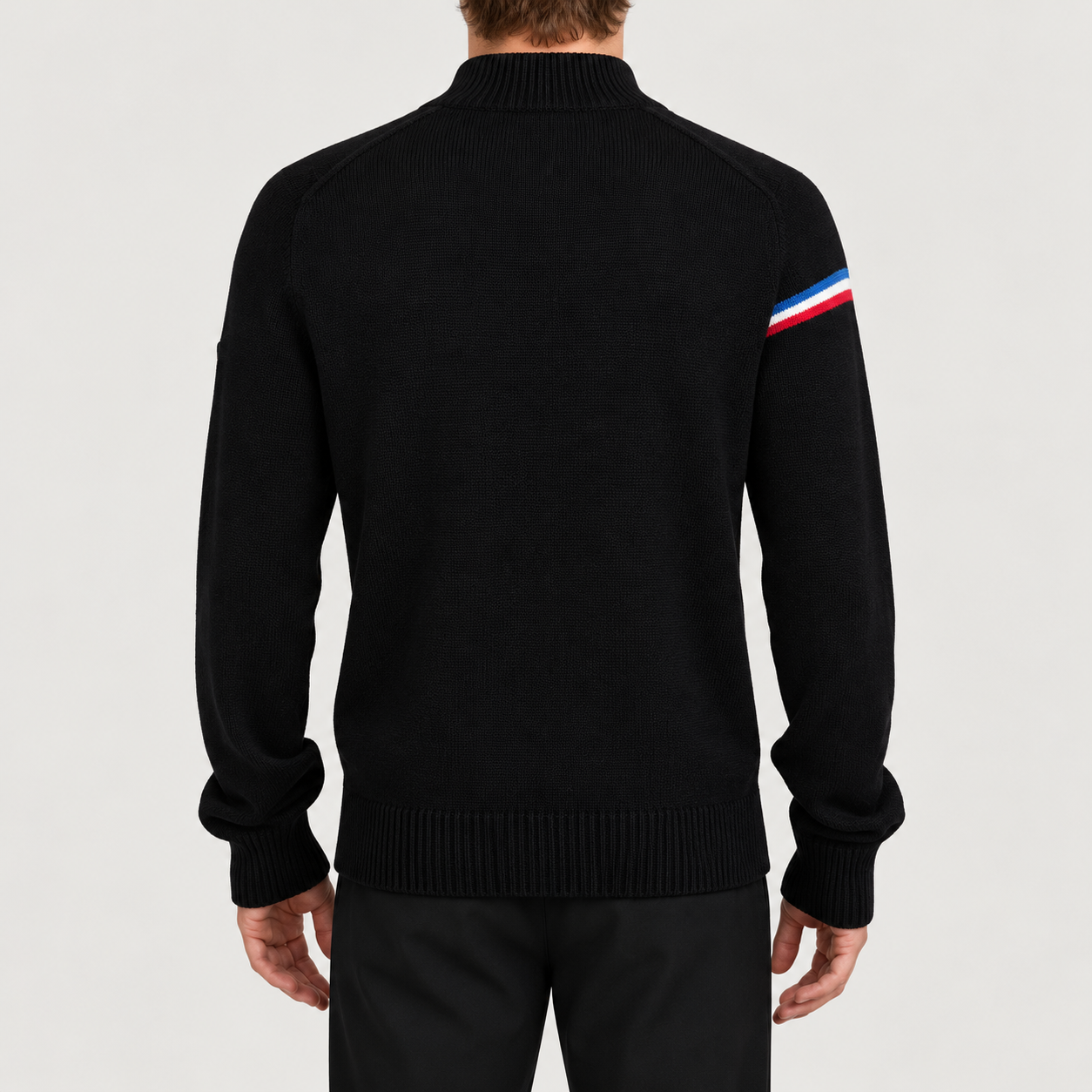 Rossignol Odysseus Half Zip Sweater in BLACK — 04 model back view