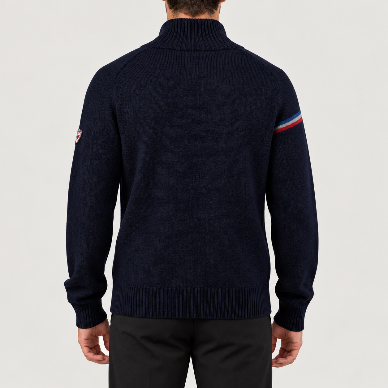 Rossignol Odysseus Half Zip Sweater in DARK NAVY — 04 model back view