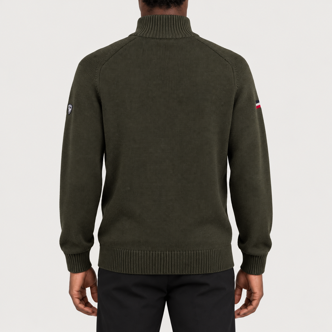 Rossignol Odysseus Half Zip Sweater in OLIVE SHADOW — 04 model back view