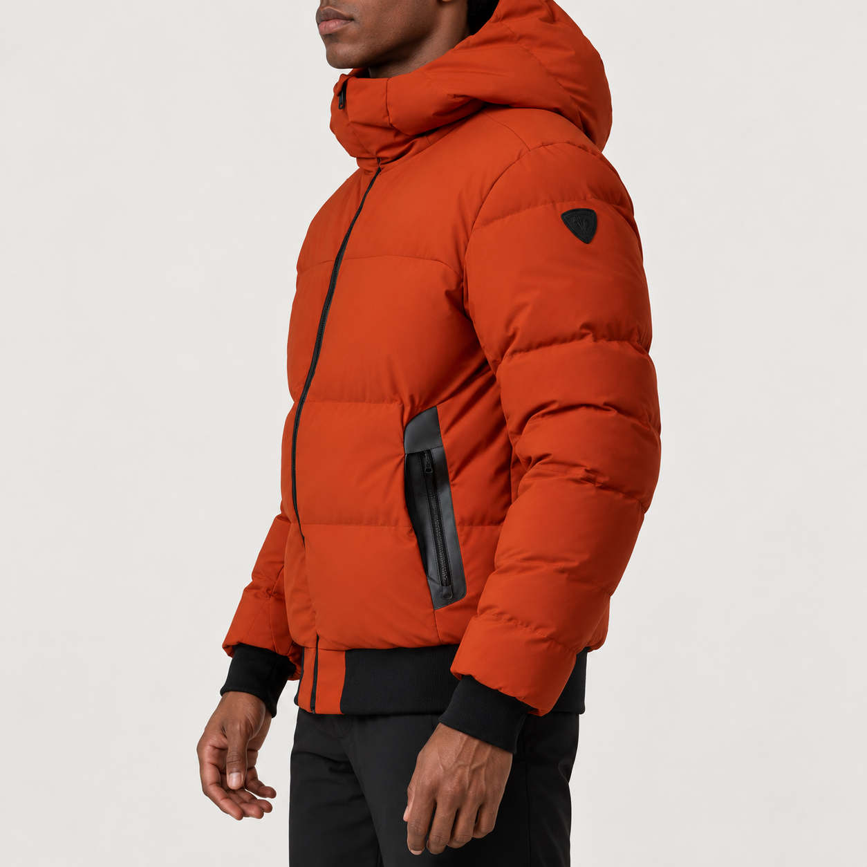 Rossignol Snowblaze Bomber Ski Jacket in ROOIBOS TEA — 05 model side view