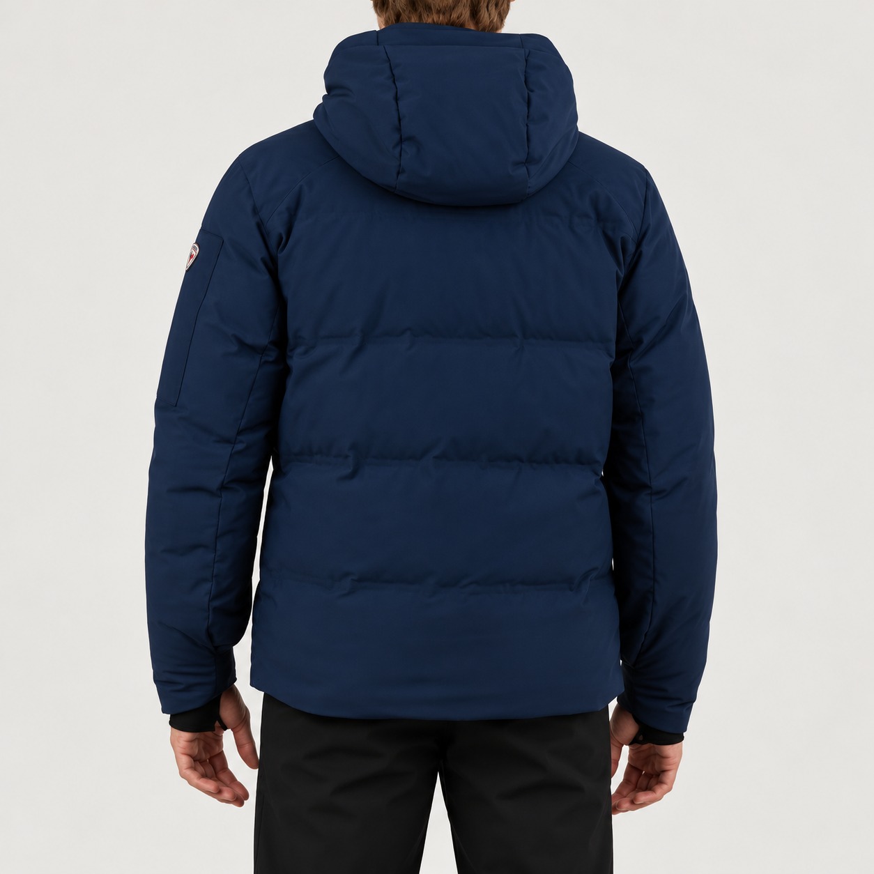 Rossignol Snowblaze Down CB Ski Jacket in Dark Navy — 04 model back view