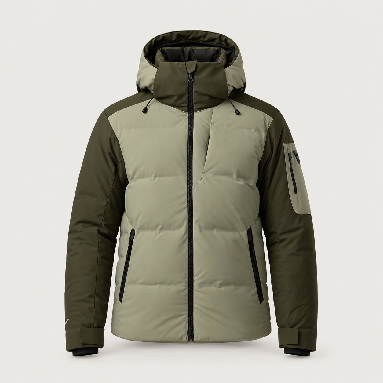 Rossignol Snowblaze Down CB Ski Jacket in VETIVER / OLIVE SHADOW — 01 front view