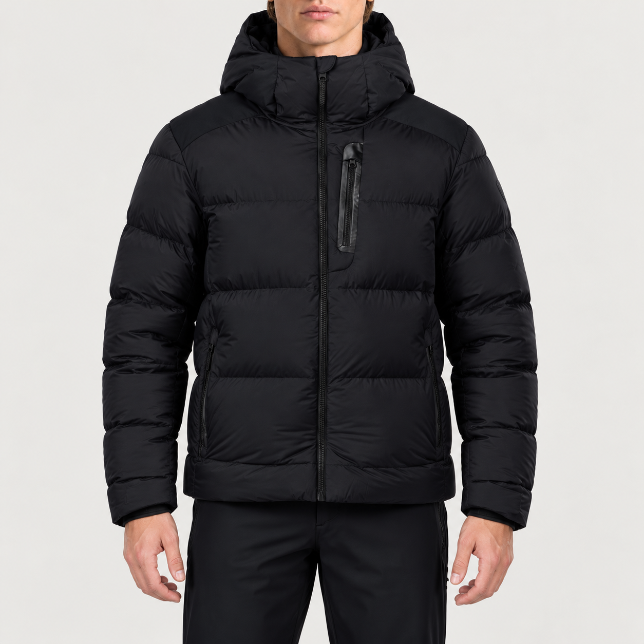 Rossignol Snowblaze Down Ski Jacket in Black — 03 model front view
