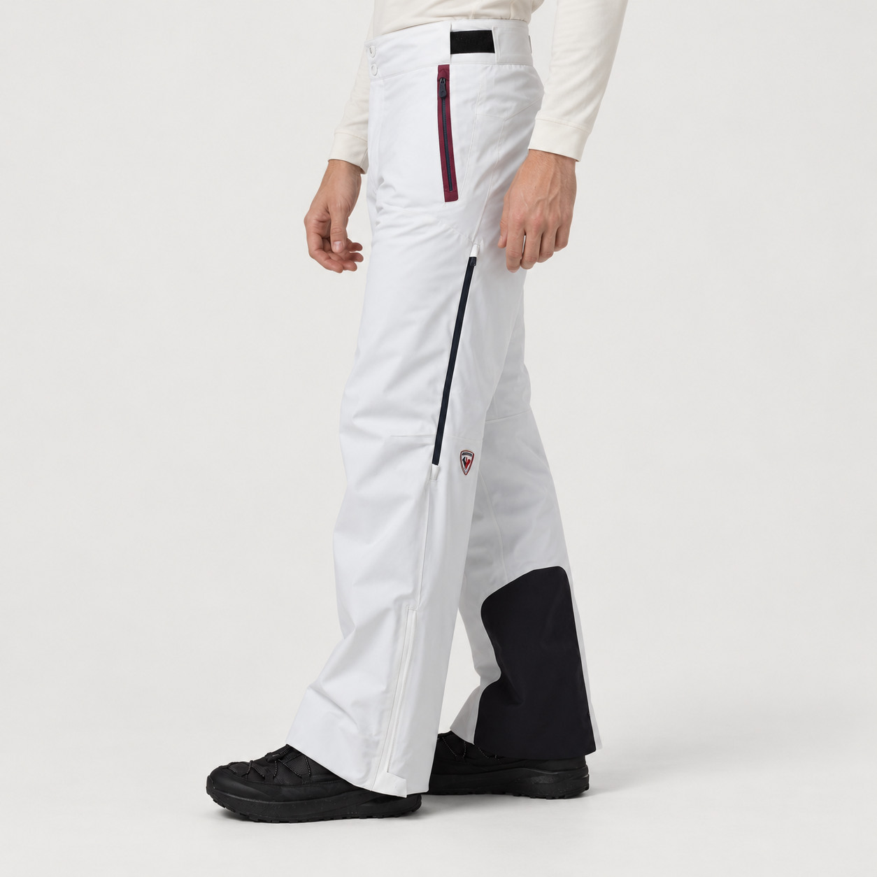 Rossignol Snowdazzle Ski Pants in WHITE — 05 model side view