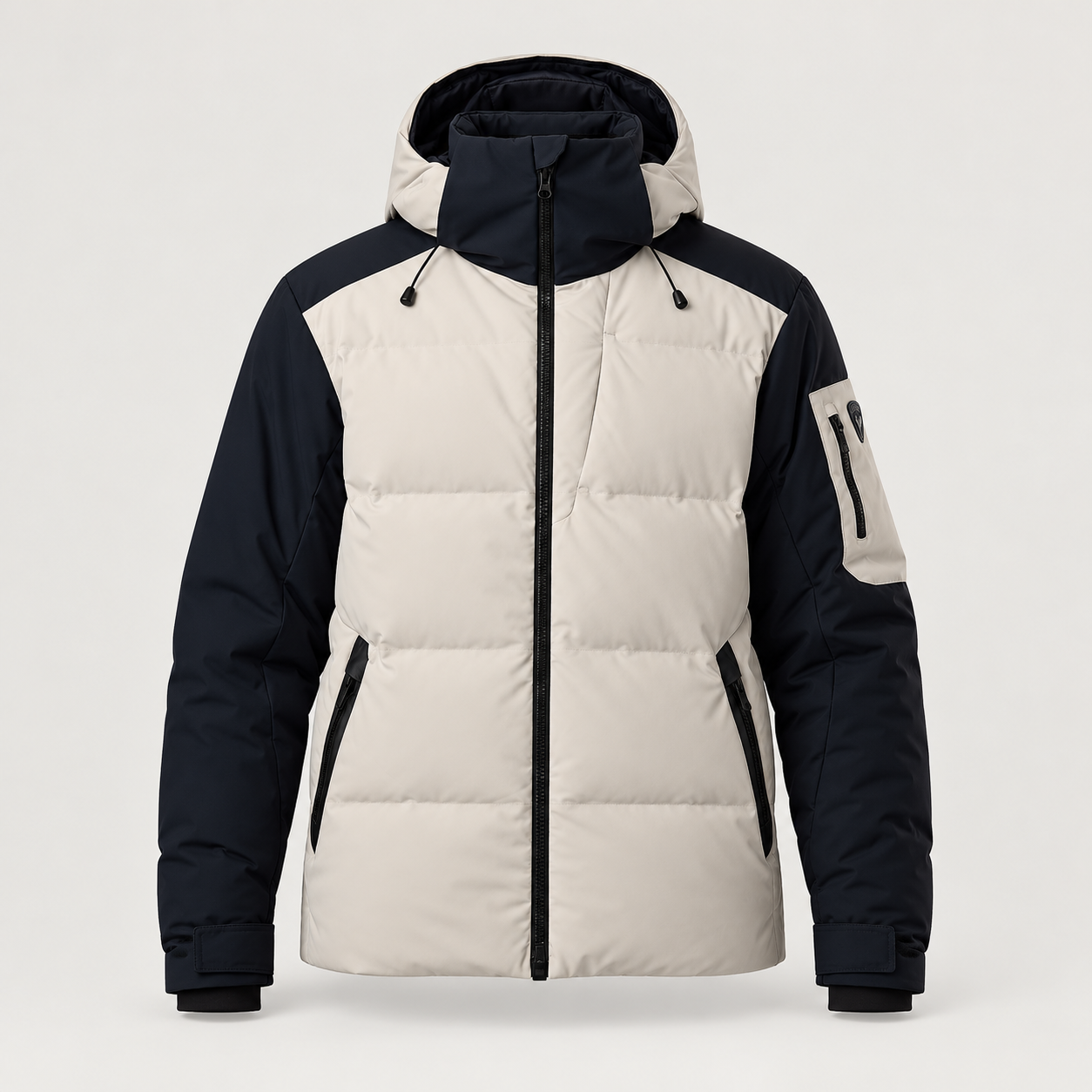 Rossignol Men's Snowblaze Down CB Ski Jacket in Silver Cloud / Black — front product view