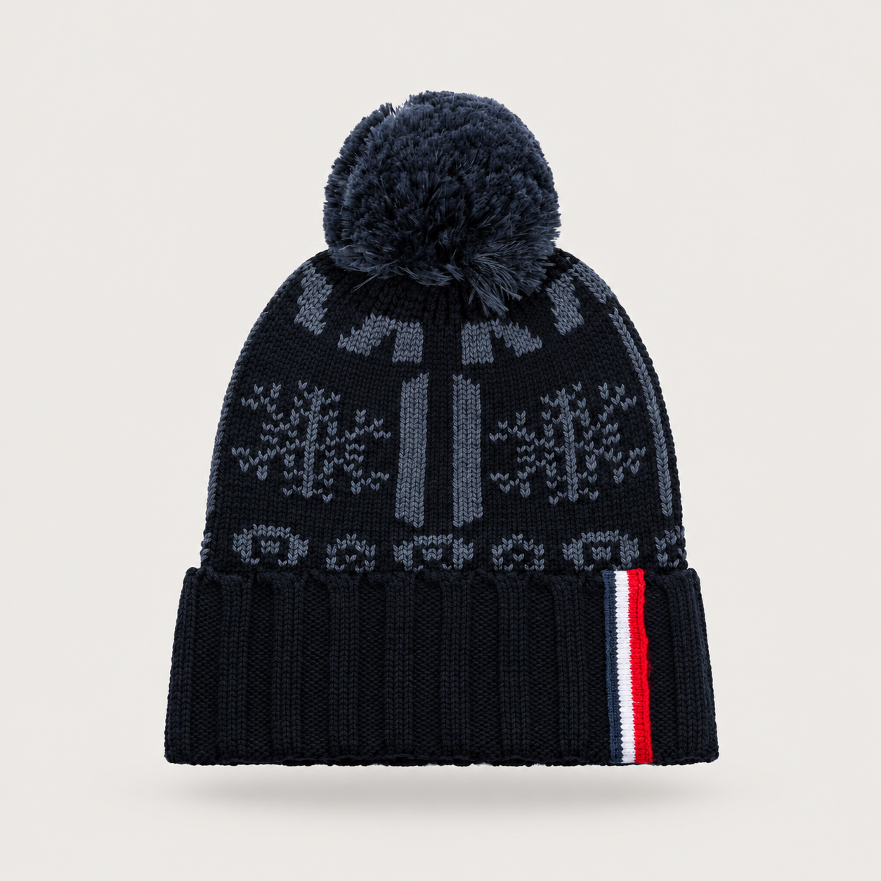 Rossignol Patterned Beanie in TURBULENCE / BLACK — 01 front view