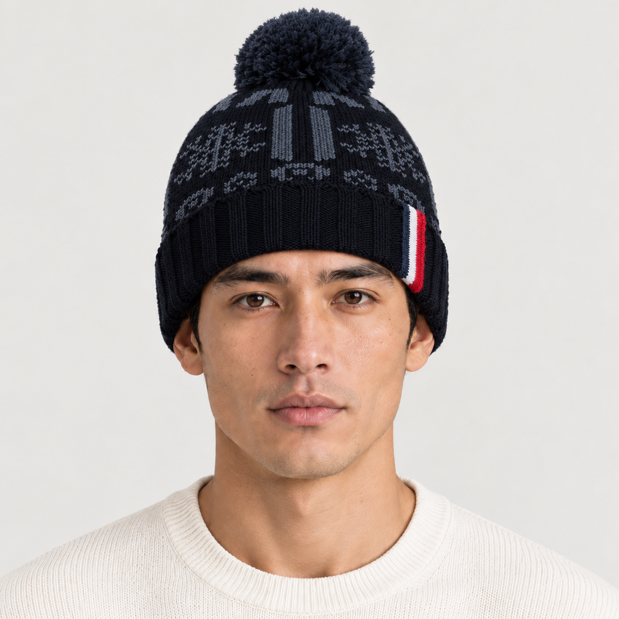 Rossignol Patterned Beanie in TURBULENCE / BLACK — 03 men front view