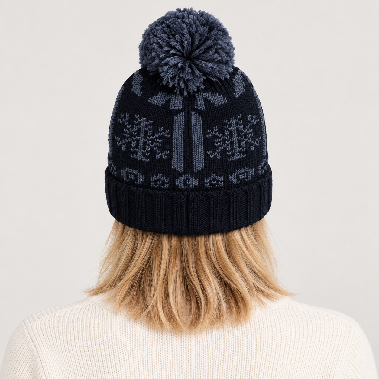 Rossignol Patterned Beanie in TURBULENCE / BLACK — 07 women back view