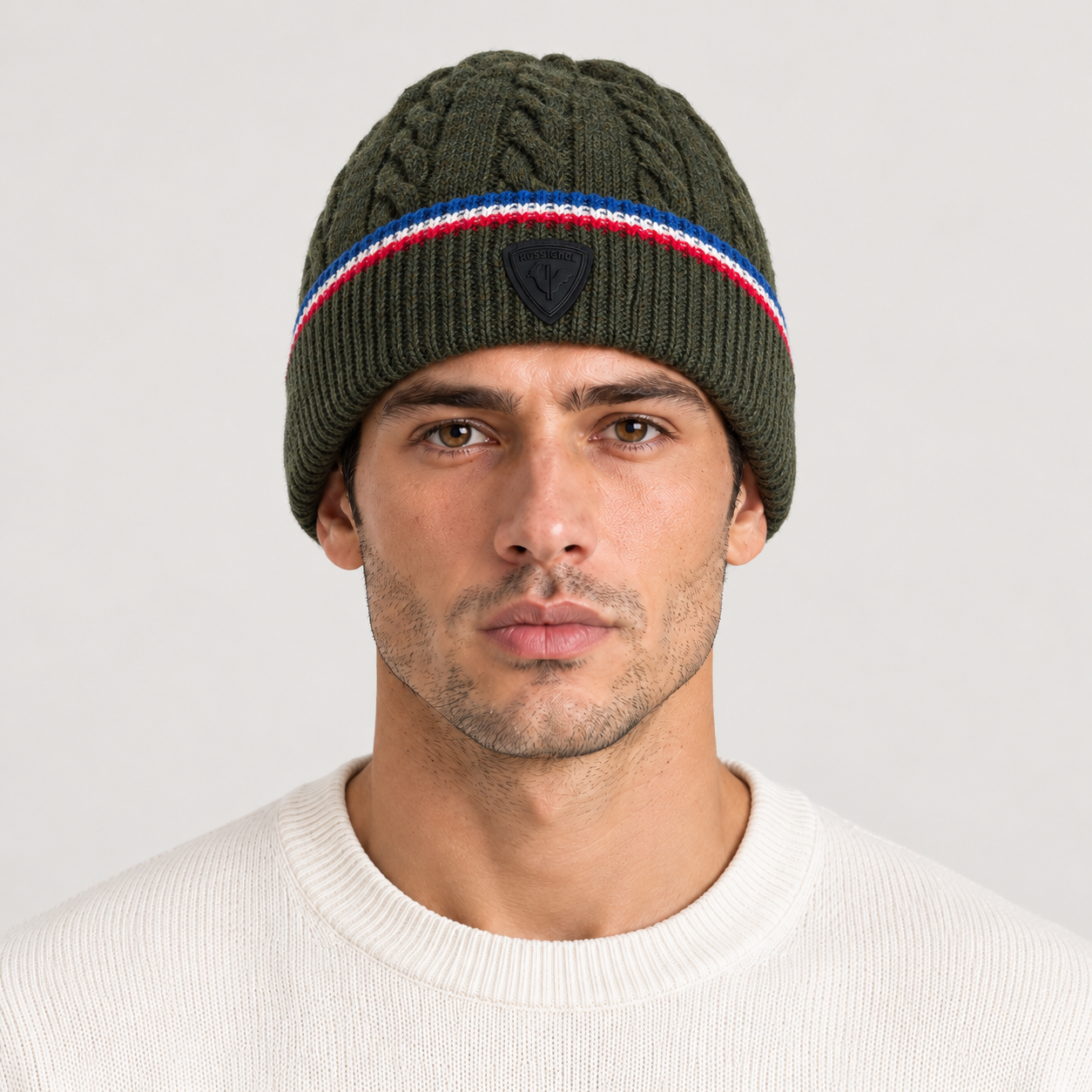 Rossignol Snowblaze Beanie in OLIVE SHADOW — 03 men front view