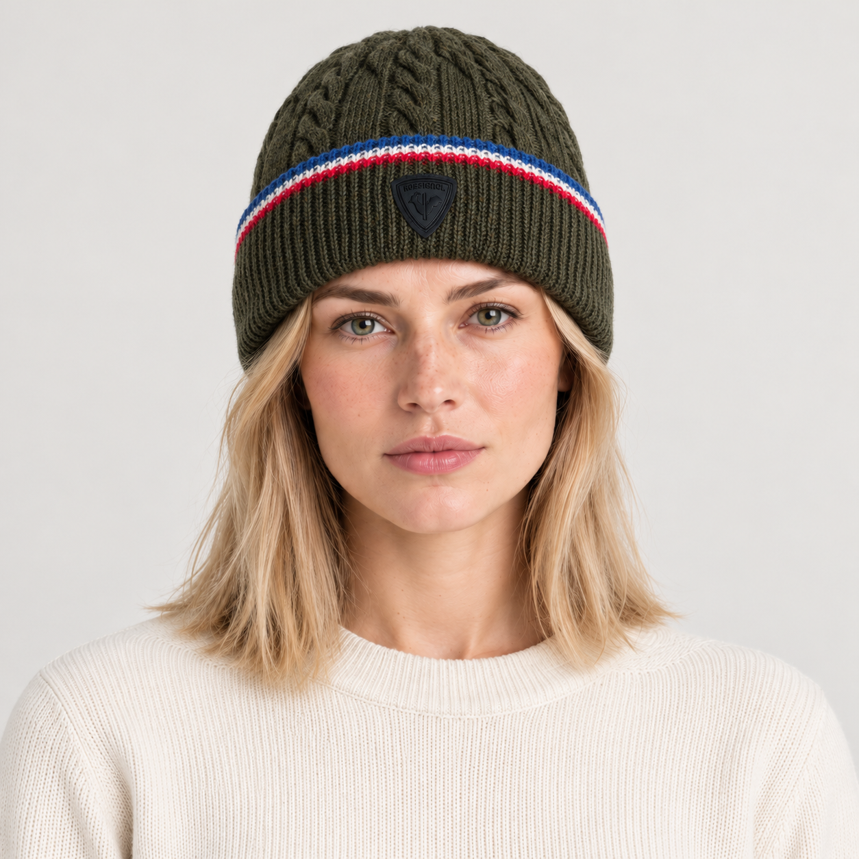 Rossignol Snowblaze Beanie in OLIVE SHADOW — 06 women front view