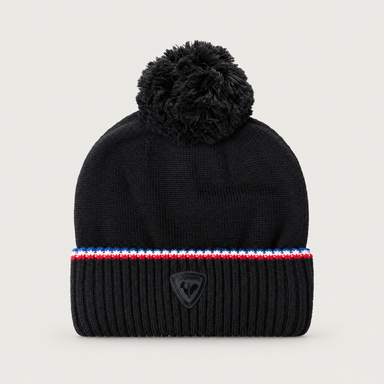 Rossignol Snowblaze Pompon Beanie in BLACK — 01 front view