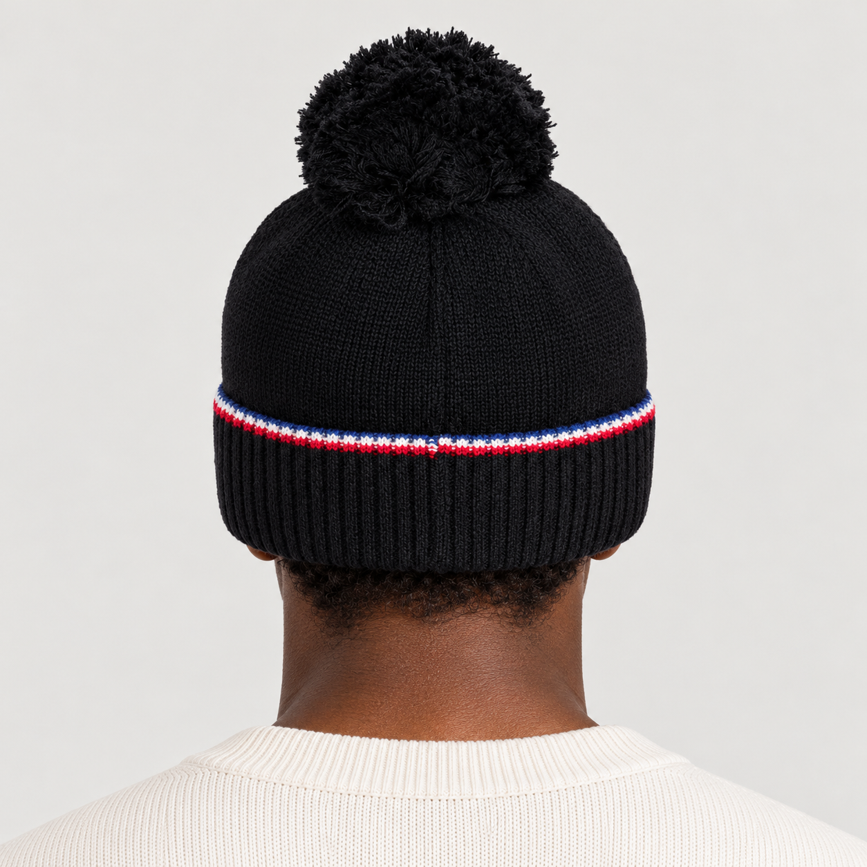 Rossignol Snowblaze Pompon Beanie in BLACK — 04 men back view