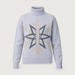 Rossignol Patterned Turtle Neck Sweater in SILVER CLOUD — 01 front view
