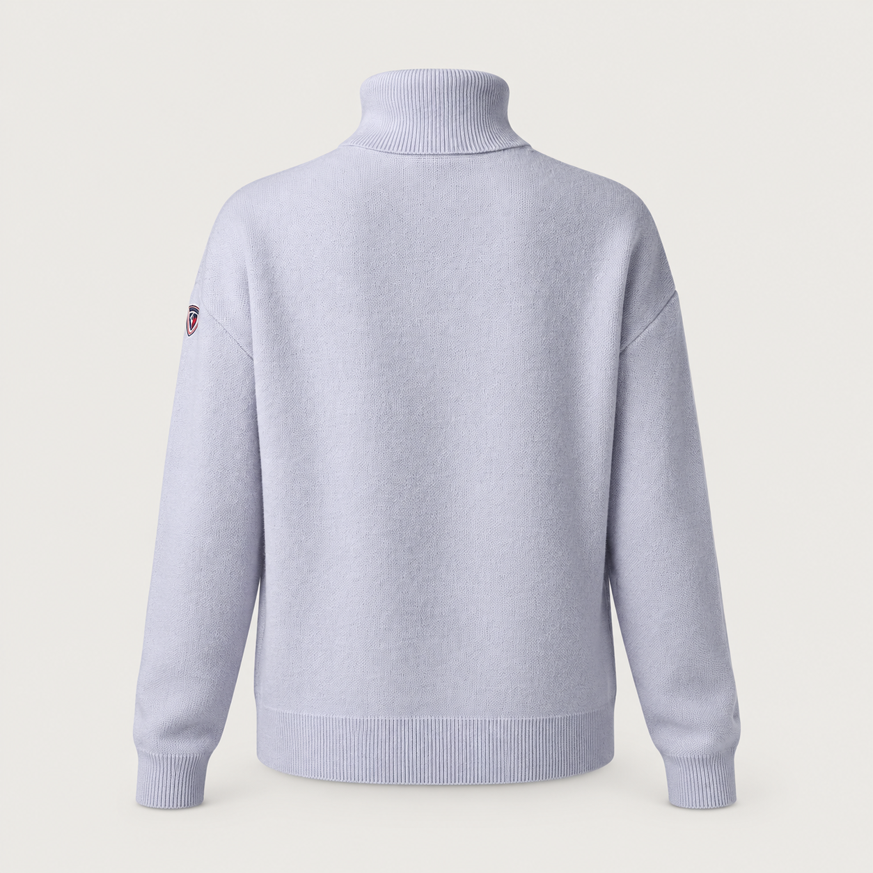 Rossignol Patterned Turtle Neck Sweater in SILVER CLOUD — 02 back view
