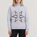 Rossignol Patterned Turtle Neck Sweater in SILVER CLOUD — 03 model front view