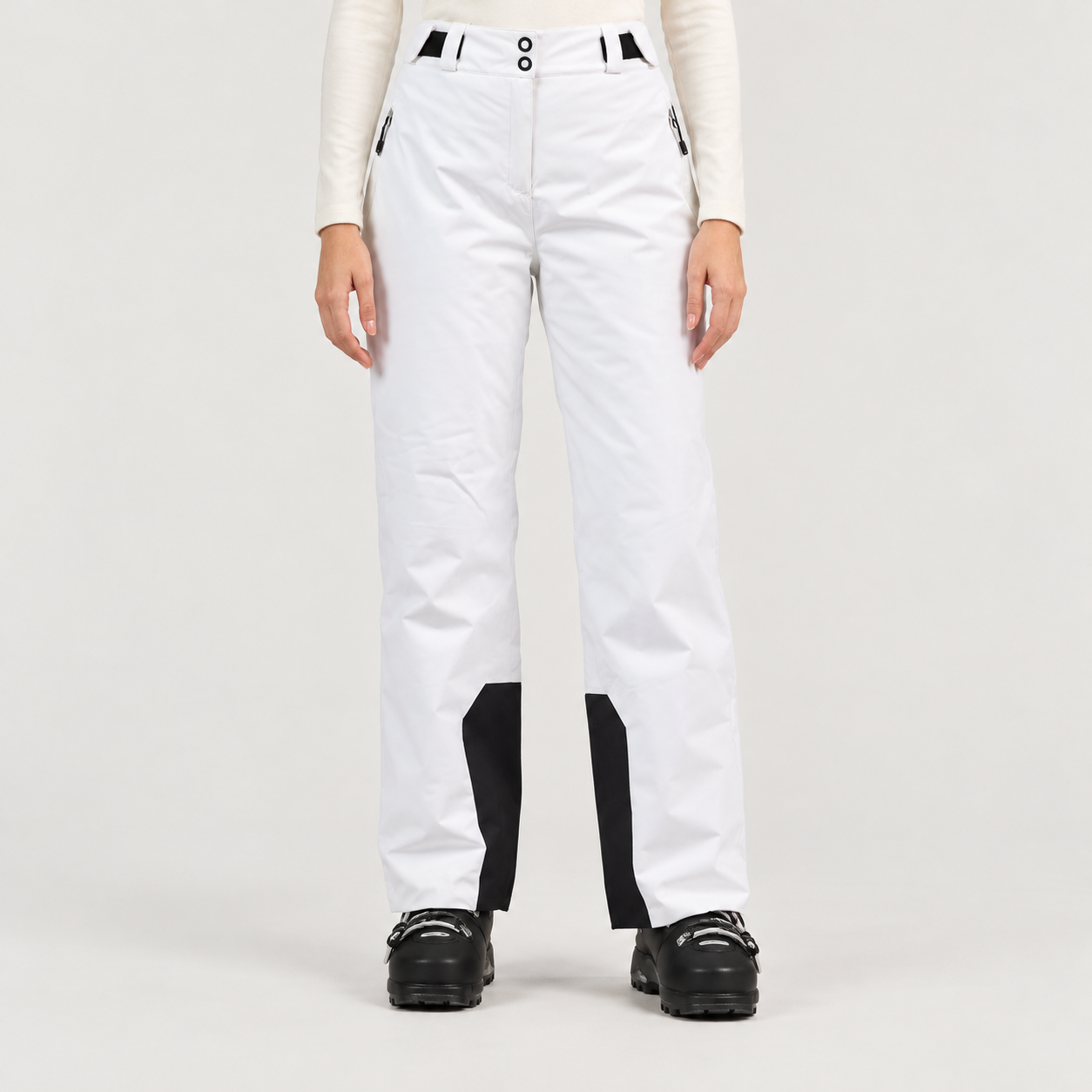 Rossignol Strawpile Ski Pants in WHITE — 03 model front view