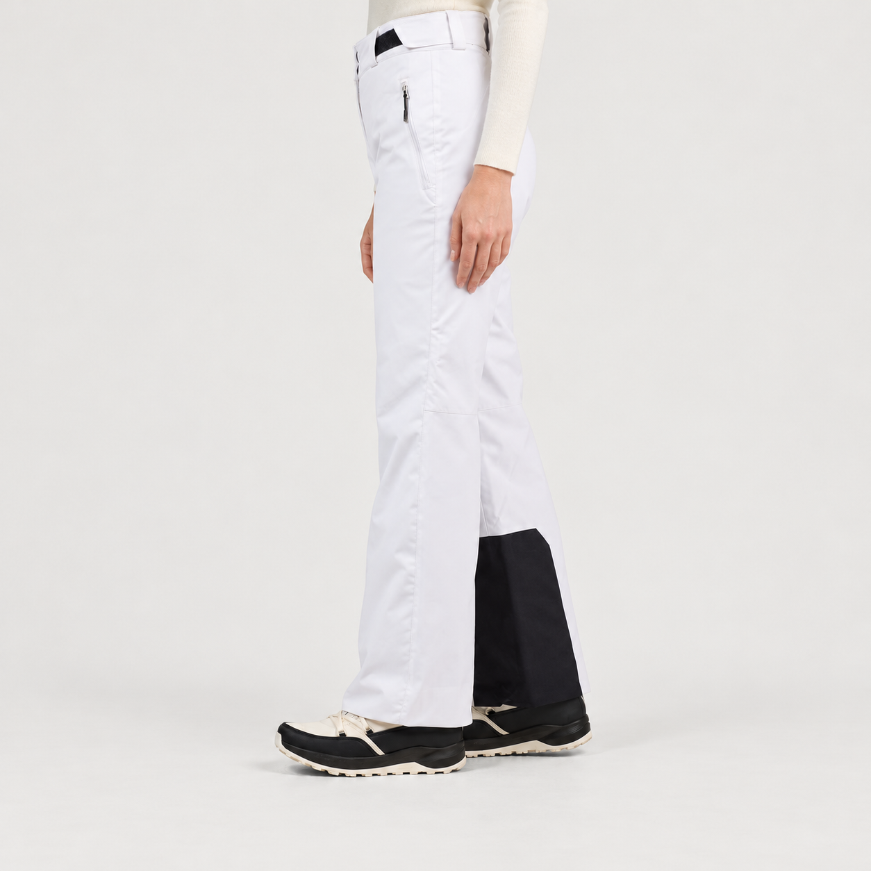 Rossignol Strawpile Ski Pants in WHITE — 05 model side view