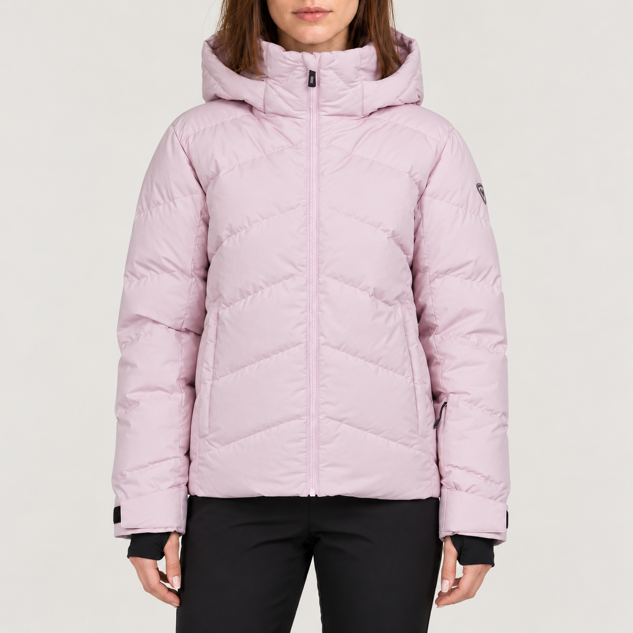 Rossignol Wispile Ski Jacket in Pale Lilac — 03 model front view